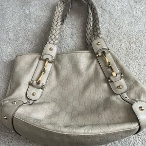 White Leather Gucci Bag